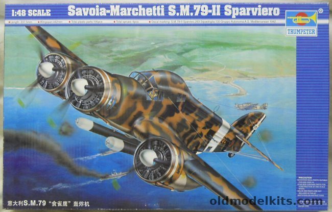 Trumpeter 1/48 Savoia-Marchette SM-79 II Sparviero - 283 Squadrigilia 130 Grouppo Autonoma AS Mediterranean 1942, 02817 plastic model kit